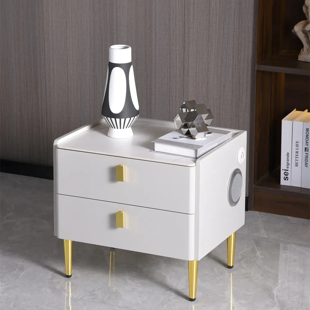 Modern Luxury Night Stand Plywood Nightstand Bedroom Furniture Yellow Bed Side Cabinet Room Bedside Table