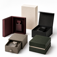 Coffret Cadeau Double Bouteille de Parfum avec Couvercle à Charnière et Séparateur Ivoire pour Emballage d'Ensemble de Parfums et Organisateur de Finition