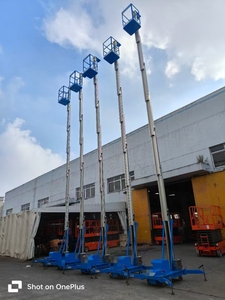 CE ISO Certificated Mobile <strong>Aluminium</strong> <strong>Work</strong> <strong>Platform</strong> Duplex Single Mast 6m 8m 10m 12m Elevated Electric Aerial <strong>Work</strong> <strong>Platform</strong> OEM - Product Image 3