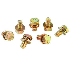 Arandela de resorte plana hexagonal externa de rosca fina al por mayor, con revestimiento de color, tres pernos hexagonales combinados, Material de acero, medida métrica - Product Image 2