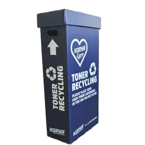 垃圾桶供应商定制防水Coroplast波纹塑料室内碳粉回收有机垃圾箱