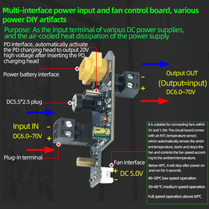 Carte de contrôle de ventilateur multi-interface XY-FAN, entrée d'alimentation CC 6-70V réglable sur 3 vitesses pour projets DIY - Product Image 2