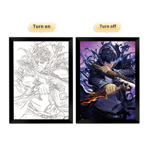 Boîte à lumière LED d'art d'ombre d'anime, tricolore, lumineuse, papier gravé et cadre en bois, lumière murale, impression UV, fer pour la décoration de la <span class=keywords><strong>chambre</strong></span> d'<span class=keywords><strong>otaku</strong></span> - Product Image 3