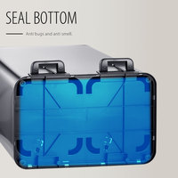 Poubelle de cuisine grande capacité 60L à double compartiment avec pédale, en acier inoxydable, pour tri sélectif