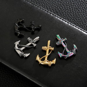 힙합 록 스타일 퇴색 없음 남자 꽃 바구니 체인 목걸이 스테인레스 스틸 앵커 펜던트 목걸이 - Product Image 5