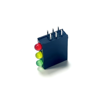 Kit de perles combinées pour support de lampe à tête ronde à trois trous de 3 mm avec bride, douille de signalisation LED teintée et diffuse, angle de vision de 30°