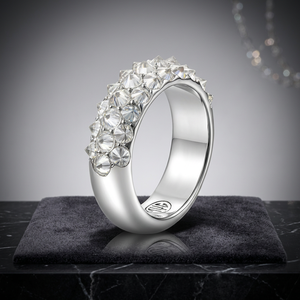 Anillo de compromiso y boda de moissanita geométrico de moda con engaste de bisel, estilo Hip Hop Bling, de plata de ley 925, edición limitada. - Product Image 1
