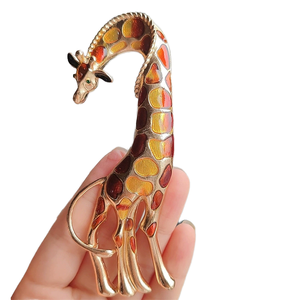 Luxury <b>Metal</b> Giraffe Brooch Plated <b>Pin</b> Badge - Product Image 4