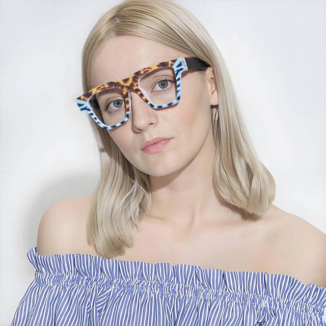 New Trend Rainbow Color Anti-blue Light Non-prescription Glasses Internet Celebrity Street Photo Face Thin Glasses Frame
