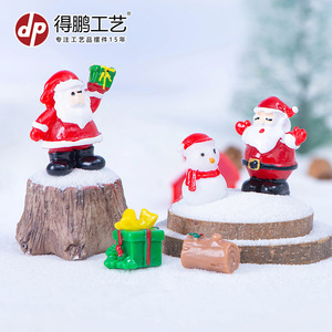 เครื่องประดับคริสต์มาส เรซิ่น ซานต้า สโนว์แมน บ้านจิ๋ว ของตกแต่งภายใน D1660 - Product Image 4