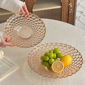 Coffee Table Glass Serving <b>Plate</b> Light Luxury Style <b>Large</b> Capacity Snack Display for Living Room & Dining Table - Product Image 1