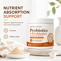 Poudre de Probiotiques pour Chiens Formulée par des Vétérinaires avec FOS Inuline pour la Santé Digestive Féline, Soulagement des Ballonnements, Complément Alimentaire, Pot de 72g