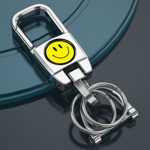 Cao Cấp Bạc Móc Khóa Cho Xe Ô Tô Tùy Chỉnh Hai Mặt Logo Cổ Điển Thời Trang Kẽm Hợp Kim Dây Móc Khóa Phụ Kiện - Product Image 5