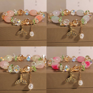 Bracelet en alliage de cristal style Mori simple et mignon en forme de queue de poisson pour petites filles, populaire en ligne, idéal pour petite amie - Product Image 3