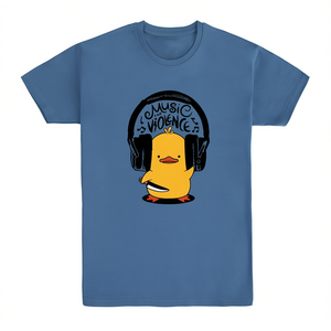 T-shirt Music And Violence Duck Blu Girocollo Unisex Taglia adulto - Product Image 2