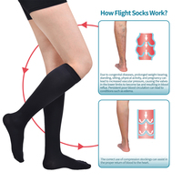 Bas anti-embolie, hauteur genou, tricotés élastiques, compression, soulagement des varices, pour infirmières, unisexe, voyage en avion