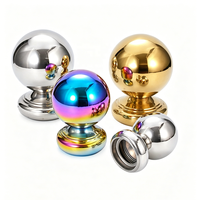Boule décorative creuse en acier inoxydable à prix abordable pour accrochage de main courante, idéale pour la finition des poteaux de garde-corps extérieurs