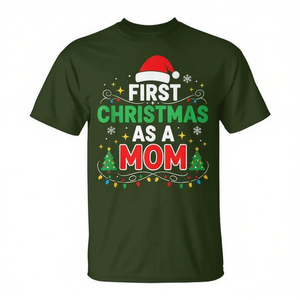 Camiseta de la primera Navidad como mamá, camiseta a juego para la familia en las fiestas - Product Image 2