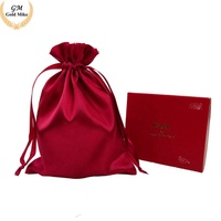 Sacs à cordon en satin de soie écologiques et recyclables avec logo personnalisé imprimé à l'écran, 13x18cm/15x24cm, pour mariage, bijoux, perruques, cadeaux, maquillage
