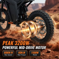 Expédition US en 3 jours, Vélo électrique tout-terrain Surron pour adultes, 48V 1500W, moteur central, autonomie 80 km, guidon amovible