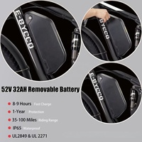 Vélo électrique haute puissance 52V 4000W avec double moteur sans balais, batterie lithium 32AH, VTT électrique pour adultes tout-terrain