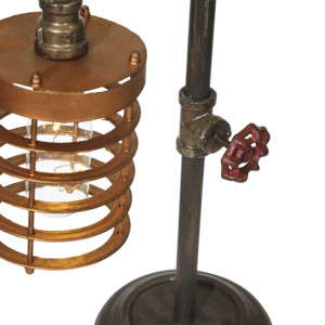 Lampada da Tavolo in Metallo con Gabbia in Rame, Stile Industriale, per Camera da Letto e Soggiorno - Product Image 4