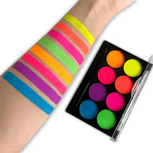 8 colori Glow in the Dark Face Body Paint Halloween Cosplay Black Light Makeup Neon Body Paint