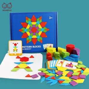 Novo design criativo de madeira forma tangram cognição jogo, padrão blocos de madeira