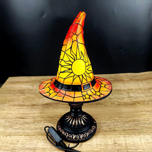 Lampada a Forma di Cappello da Strega in Vetro Colorato, Luce Notturna Creativa e Divertente, Decorazione per Casa, Regalo Originale per Amici - Product Image 6