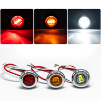 Nouvelle Feuilleterie Latérale Ronde à LED pour Camion, DC12V, Ambre, 3/4 Pouce, Robuste, Lumière de Décoration pour Camion, Vente en Gros