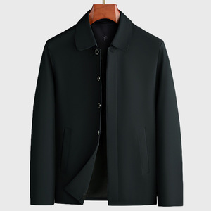Abrigo Corto Ejecutivo de Primavera para <span class=keywords><strong>Hombre</strong></span>, Cuello Vuelto, Corte Holgado, Resistente al Viento, Poliéster, Tallas Grandes - Product Image 6