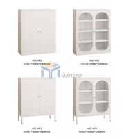 Meuble de rangement moderne en métal avec portes vitrées, buffet blanc pour bar à domicile, usage en ferme, gain de place, écologique, cuisine