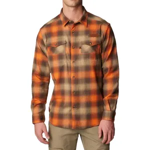 Hot Selling High Quality Checked Men Formal Custom Flannel Shirts Logo