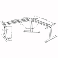 Table élévatrice électrique d'angle à trois jambes bureau d'ordinateur debout en forme de L bureau de support automatiquement réglable