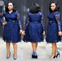 Robe en dentelle pour femmes, tenue de travail élégante à manches longues, coupe A-Line, tenue de soirée, grande taille 4XL, collection automne 2023