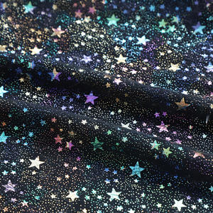 Meilleure vente de microfibre respirante, tissu polaire 100% Polyester avec impression d'étoiles, bronzé or, Minky Velboa pour jouets/ - Product Image 4