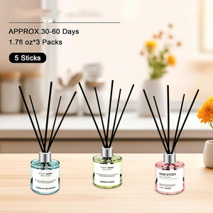 Luxury Home <b>Reed</b> <b>Diffuser</b> Bottle Set with Lavender Scent BPA Free Lasting Fragrance <b>for</b> 15-30 Days - Product Image 2