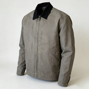 Veste en toile avec logo personnalisé, design streetwear, col rabattu, respirante, écologique, réversible, manteau d'automne, coupe classique pour homme - Product Image 2