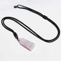 Collier Pendentif Tour à Neuf Niveaux en Cristal de Guérison, Sculpté à la Main, avec Breloque Tour en Lapis Lazuli, Œil de Tigre et Améthyste, sur Cordon
