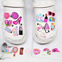 Accessoires de sabots en PVC rose en gros HY, breloques de chaussures pour filles, design personnalisé, logo unique, mignon et tendance