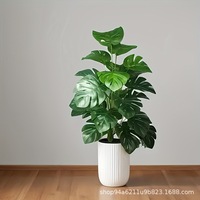 Plante artificielle Monstera en soie verte, fausse fleur, ornement décoratif style INS, petite plante en pot, art nordique pour salon