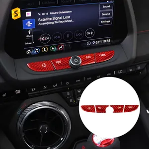 ES Factory Wholesale Interior Accessories Radio Screen A B C D Navigation Buttons Cover For Chevy Camaro Carbon Car Accessories
