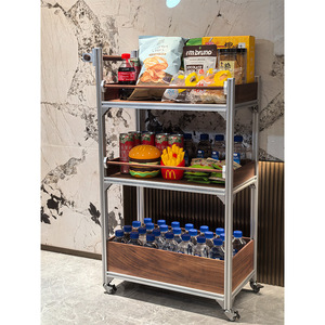 Aluminum Profile <b>Storage</b> <b>Cart</b> Rectangle Standing Type For Living Room Home Use Snack <b>Cart</b> Style - Product Image 4