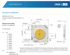 Lámparas LED CREE en Stock, CMB1507 LED 18V 36V 23W Máx. Emisor de Luz Blanca de Alto CRI, Chip LED COB - Product Image 6