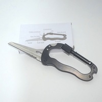 Outil multifonction 5 en 1, couteau mousqueton pliable, boucle de porte-clés en forme de D, outil de survie EDC