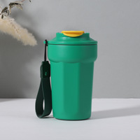 Mug isotherme personnalisé Ai-Mich en acier inoxydable à double paroi, argenté, écologique, 480 ml, avec couvercle anti-fuite et sans BPA, idéal pour les boissons glacées