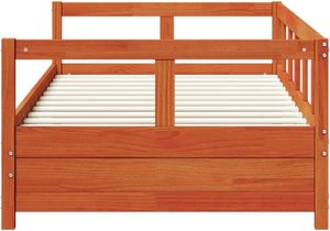 Cuscino in legno di pino solido divano <span class=keywords><strong>letto</strong></span> <span class=keywords><strong>singolo</strong></span> Design moderno per gli ospiti o la notte uso cera marrone <span class=keywords><strong>90x190</strong></span> cm - Product Image 5