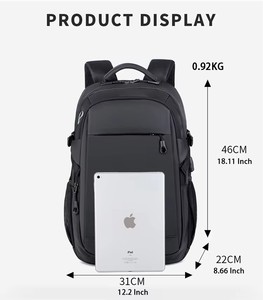 Da uomo impermeabile antifurto per <span class=keywords><strong>PC</strong></span> con cerniera in poliestere porta di ricarica USB <span class=keywords><strong>zaino</strong></span> per Laptop per viaggi d'affari studenti universitari scuola - Product Image 4