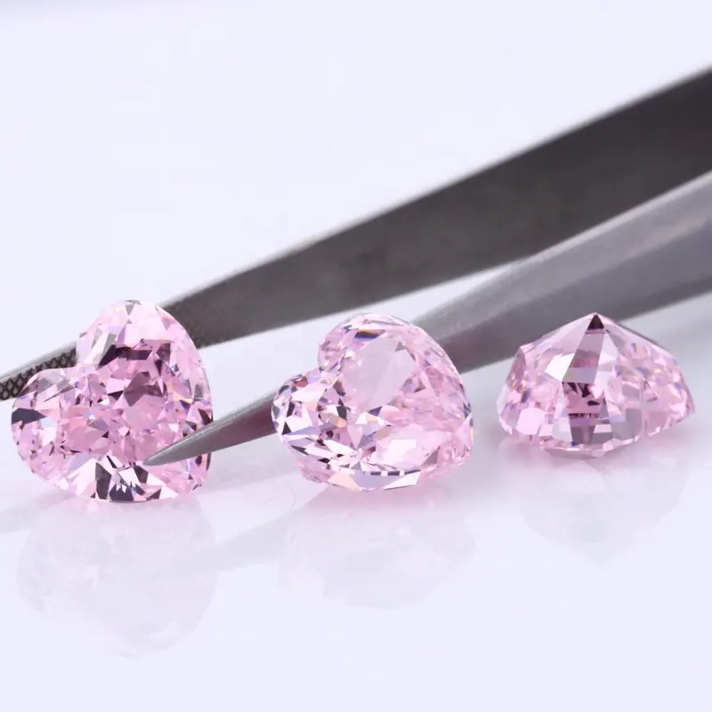 2023 bijoux légers prix de gros 5A zircon cubique pierres précieuses forme de coeur blanc Cz diamants pierre zircon cubique diamant à haute teneur en carbone