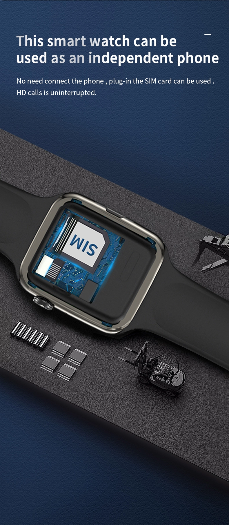 2021 New Arrival K10 Smart Watch Heart Rate Monitor Blood Pressure Multi-sport Model Smartwatch With Sim Card Slot